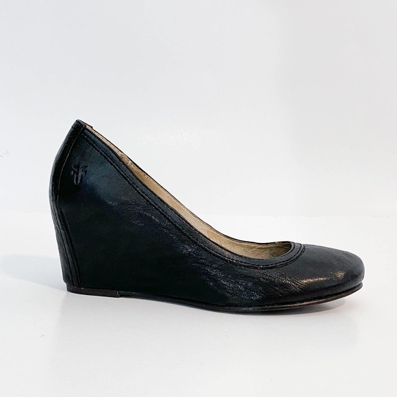 Frye Black Leather Wedges - Picture 4 of 12